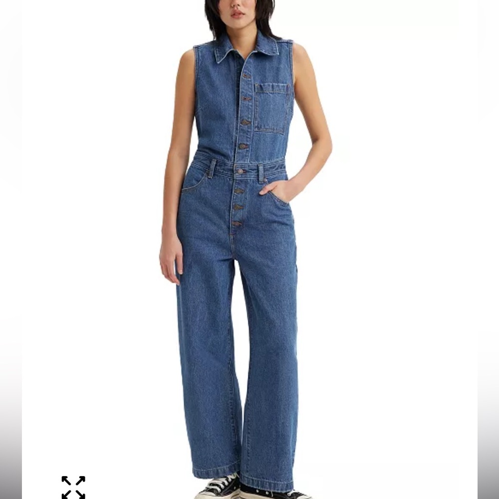 LEVIS Women's Cotton Button-Front Sleeveless Jumpsuit,XXL!!NWT
